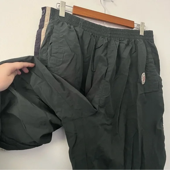 Vintage Abercrombie Snap Button Tearaway Nylon Pants Indian Y2K Baggy Green L - Picture 4 of 11